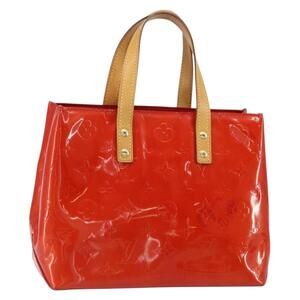 LOUIS VUITTON Monogram Vernis Reade PM Hand Bag Red Rouge M91088 LV Auth 159382